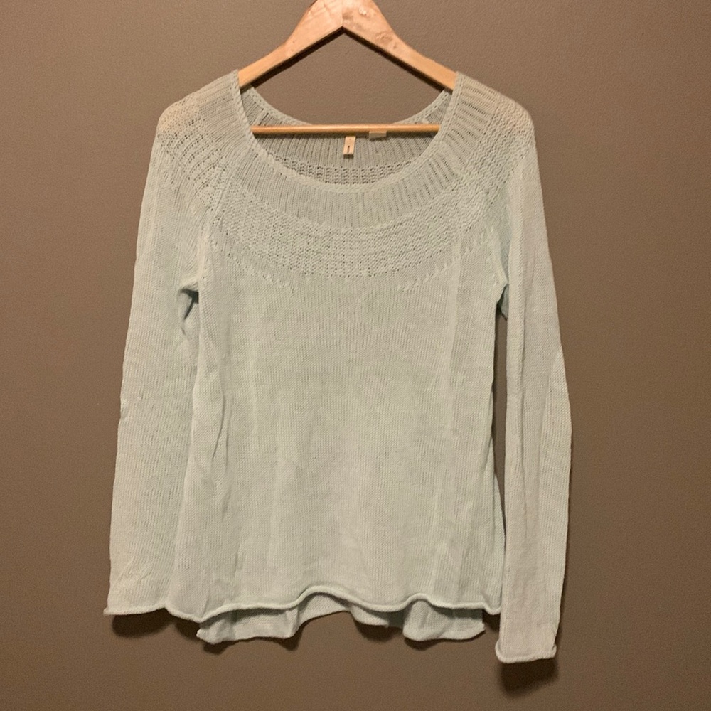 Moth Anthropologie linen/cotton blue sweater. Size small